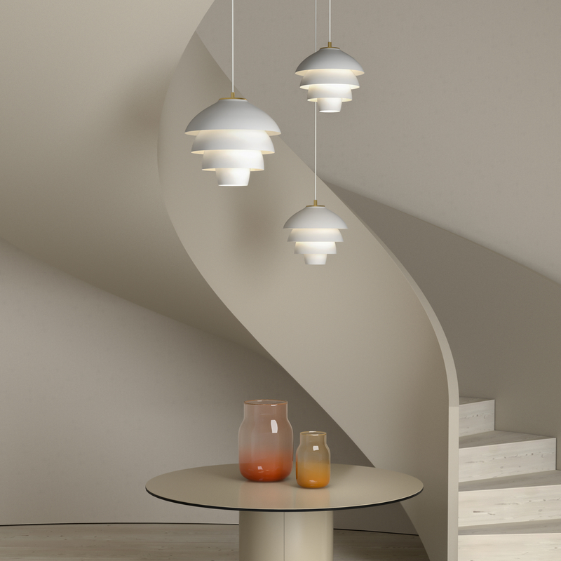 VALENCIA PENDEL Ø32 MAT HVID/MESSING