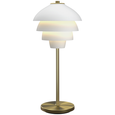 Belid Valencia bordlampe mat hvid / messing | Stilren bordlampe | Lampeagenten