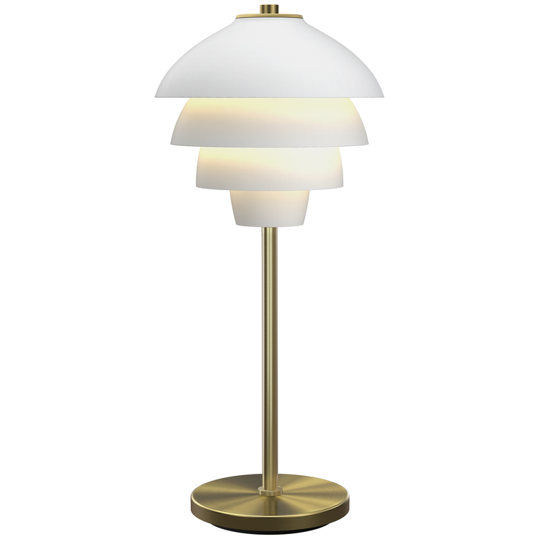 Belid Valencia bordlampe mat hvid / messing | Stilren bordlampe | Lampeagenten