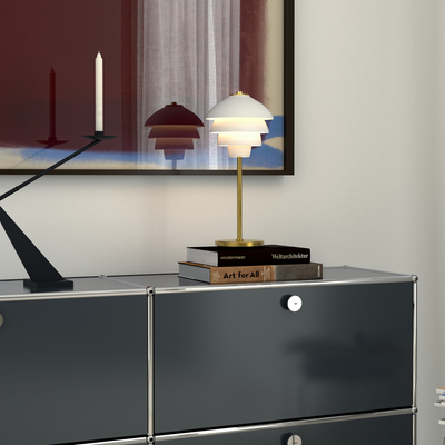 Belid Valencia bordlampe mat hvid / messing | Stilren bordlampe | Lampeagenten