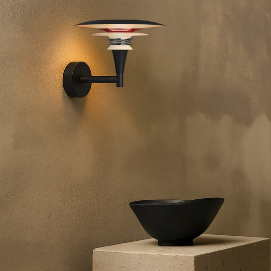 DIABLO VÆGLAMPE MAT SORT/BLANK RØD