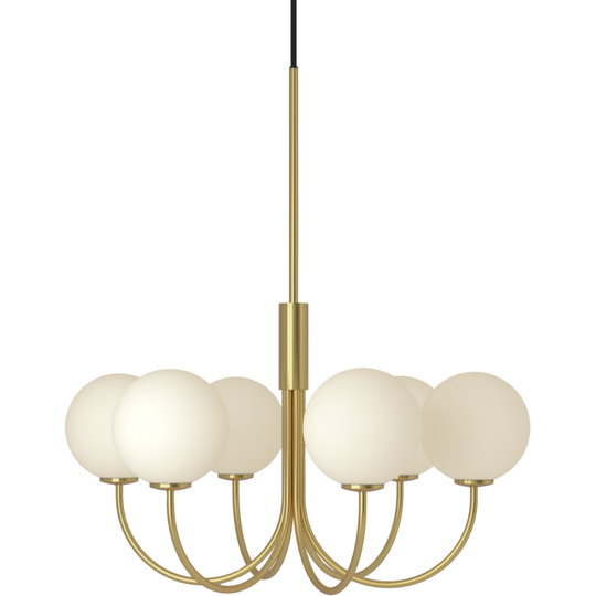 BALLON LYSEKRONE 6 - Pendel - MESSING/OPAL GLAS