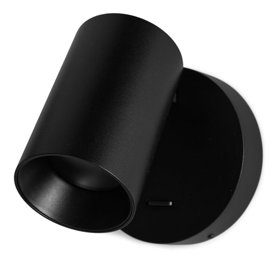 SPOTON1 CIRCLE sort væglampe med kontakt - Antidark