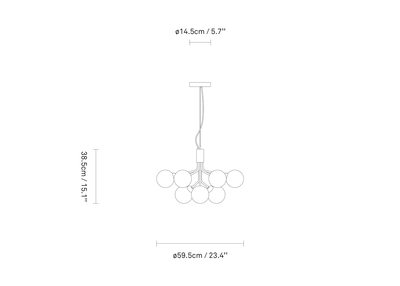 Nuura Apiales 9 Pendel – Messing/Opal | Lampeagenten