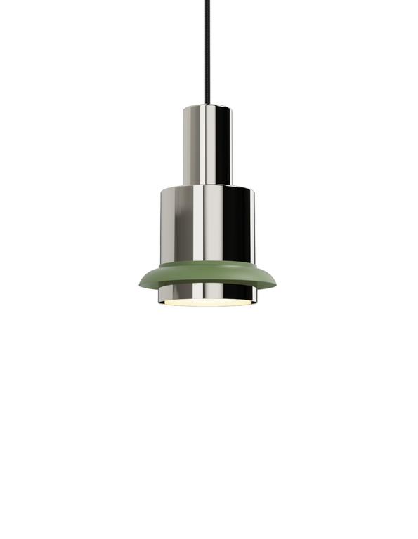 DCWéditions Chaumont Pendel Ø19×H28 Nickel/Green | Lampeagenten