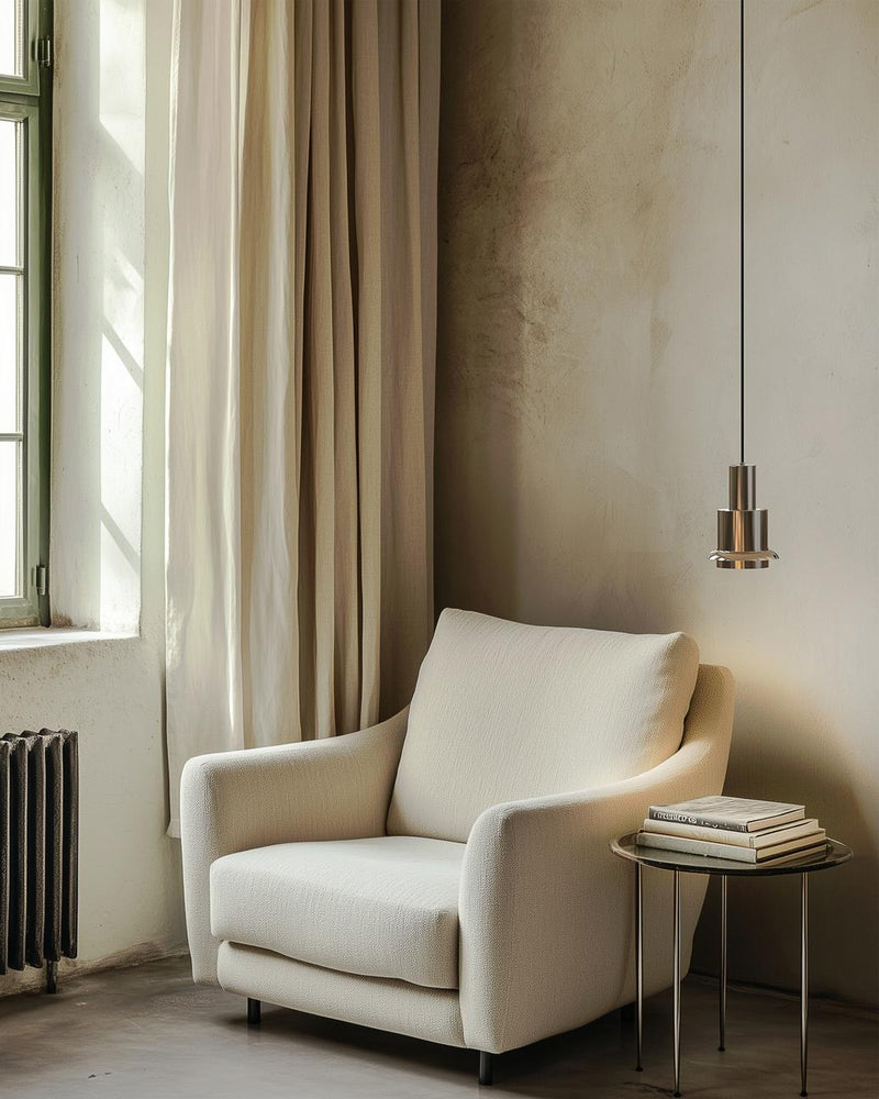 DCWéditions Chaumont Pendel Ø19×H28 Nickel/White | Lampeagenten