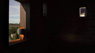 DCWéditions Grande B Bordlampe Gypsum/Aluminium | Lampeagenten