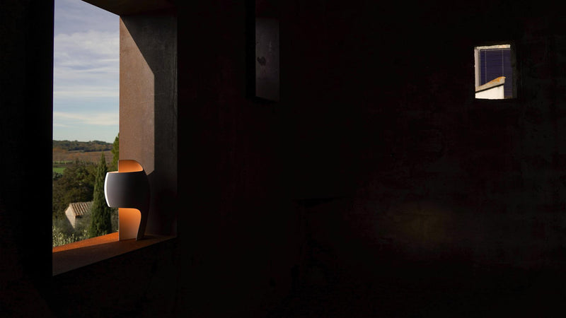 DCWéditions Grande B Bordlampe Gypsum/Aluminium | Lampeagenten