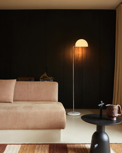 DCWéditions Mezzaluna Gulvlampe – White Marble / White | Lampeagenten