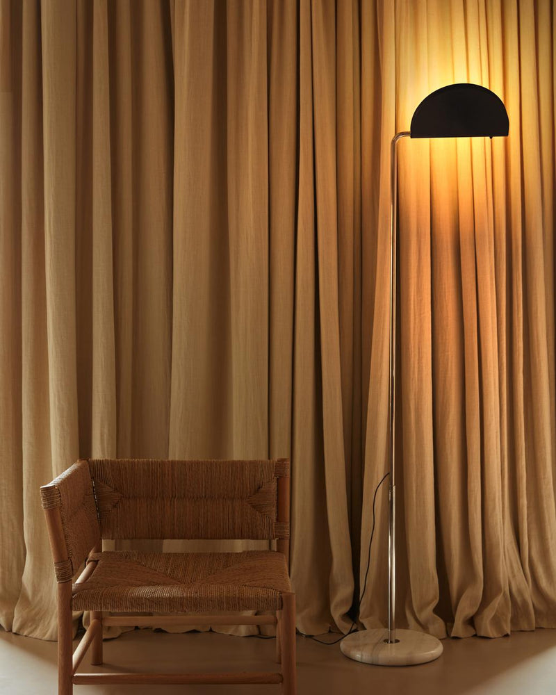 DCWéditions Mezzaluna Gulvlampe White Marble / Black | Lampeagenten