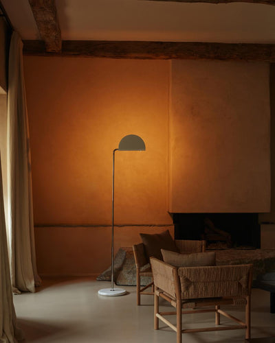 DCWéditions Mezzaluna Gulvlampe – White Marble / White | Lampeagenten