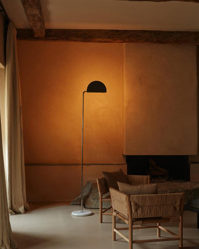 DCWéditions Mezzaluna Gulvlampe White Marble / Black | Lampeagenten