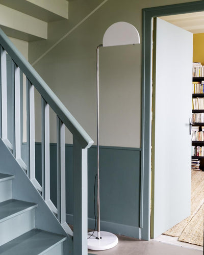 DCWéditions Mezzaluna Gulvlampe – White Marble / White | Lampeagenten