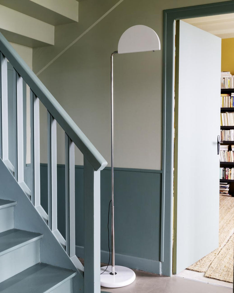 DCWéditions Mezzaluna Gulvlampe – White Marble / White | Lampeagenten