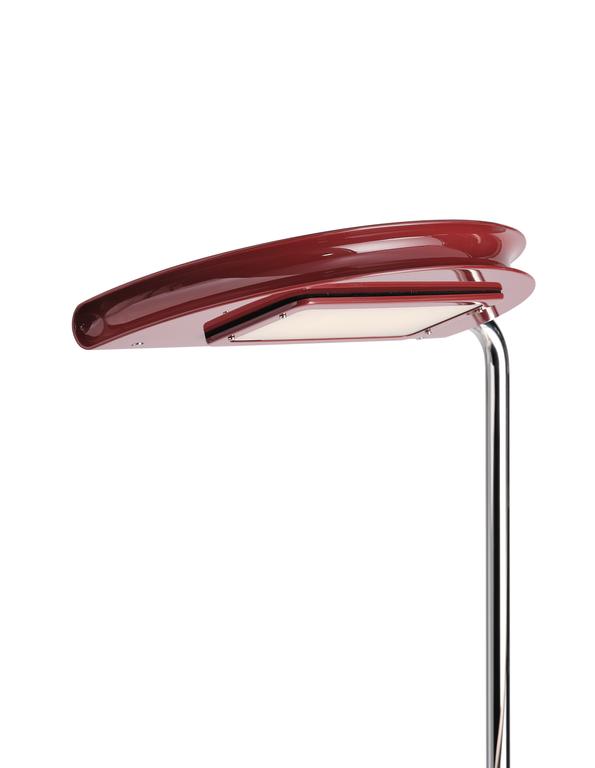 DCWéditions Mezzaluna Gulvlampe – White Marble/Red | Lampeagenten