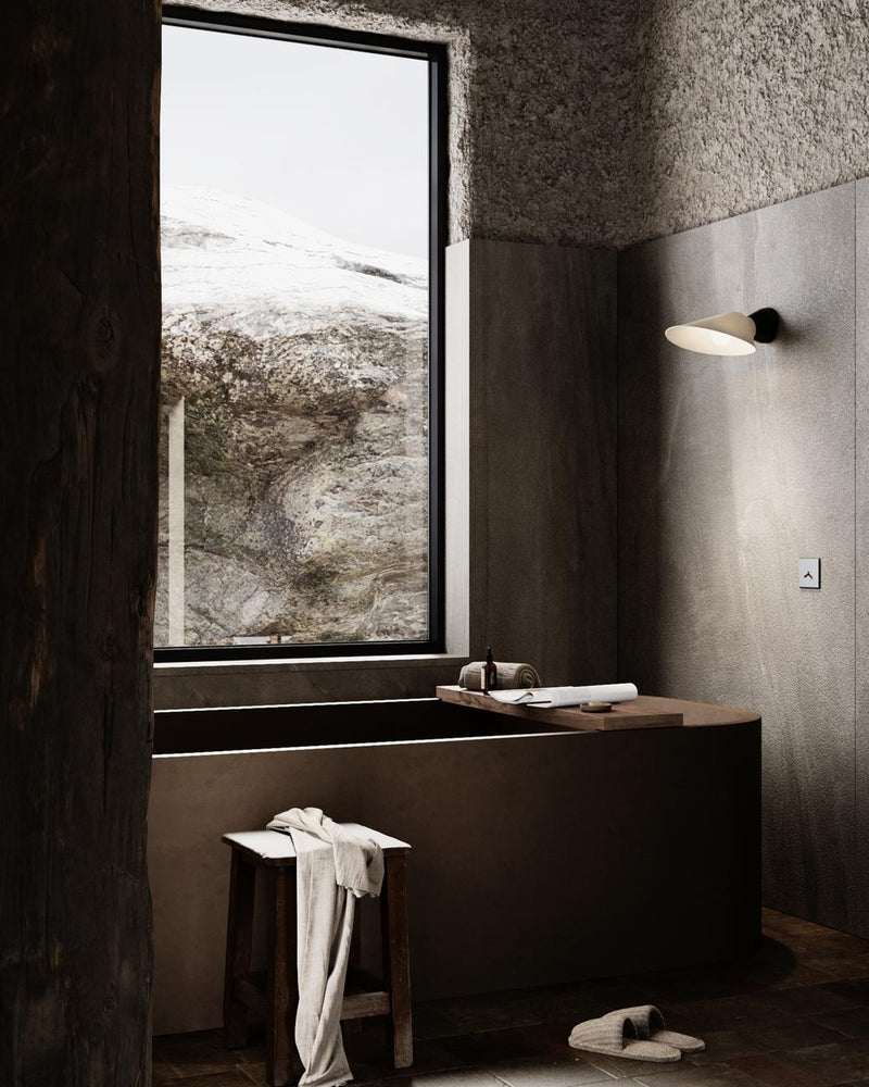 DCWéditions Plume Væglampe – Sort / Porcelæn