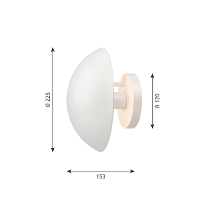 P-Hat HVID Ø225 UDEN LEDNING OG UDEN AFBRYDER