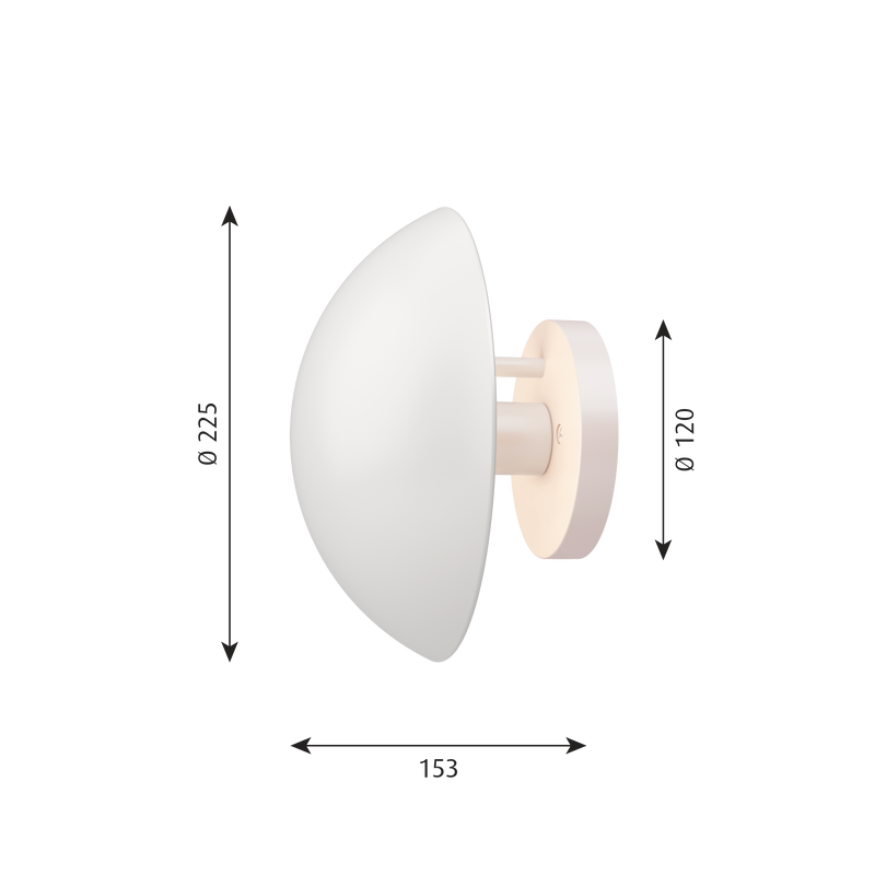 P-Hat HVID Ø225 UDEN LEDNING OG UDEN AFBRYDER