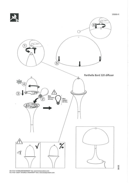 Panthella 320 Diffuser – original reservedel | Louis Poulsen
