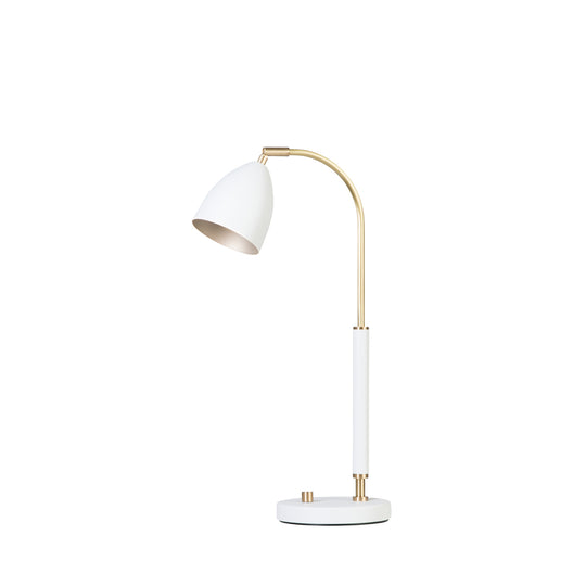 Bordslampa Deluxe vit/mässing