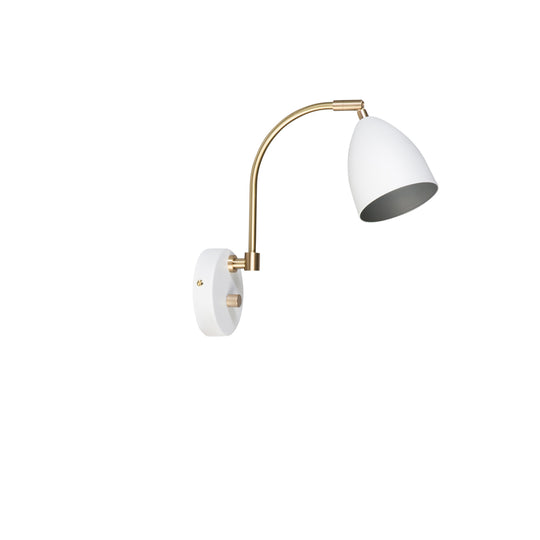 Vägglampa Deluxe vit/mässing