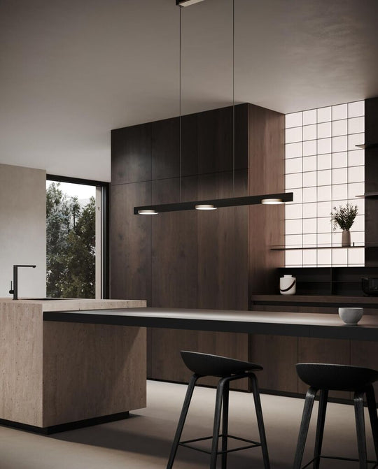 Inlay S1250 Linear Disc Pendel – Matt Black & Satin Gold