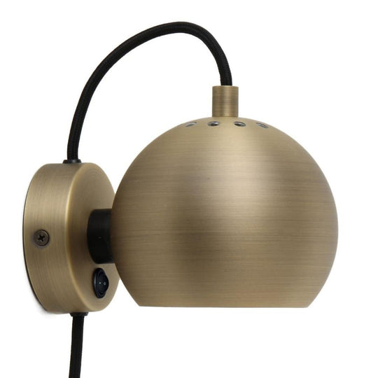 Ball Væglampe - Mat Antik Messing