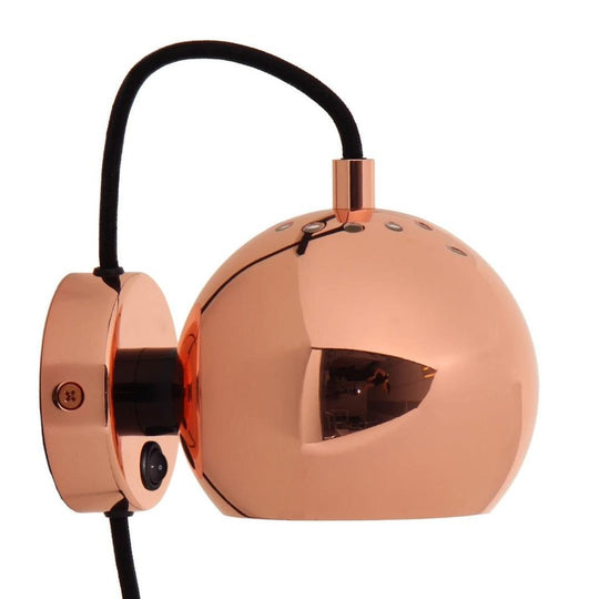 Ball Væglampe - Blank Kobber