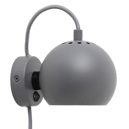Ball Væglampe - Mat Lys Grå