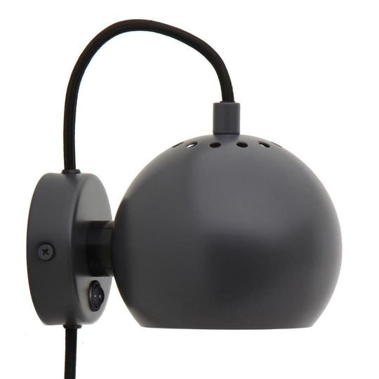 Ball Væglampe - Mat Mørk Grå