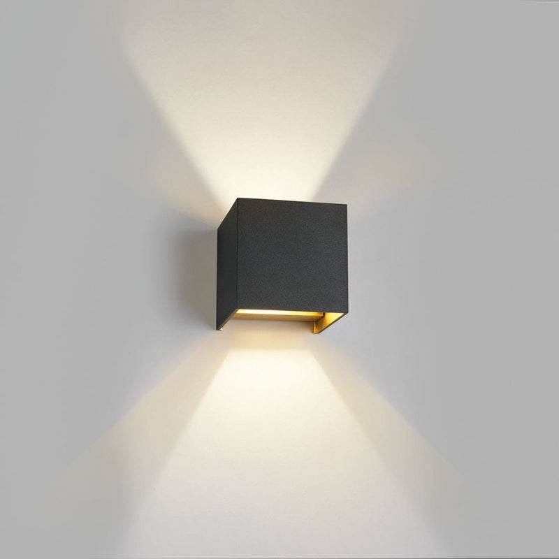 Box Mini Up/down Væglampe Sort/guld LED