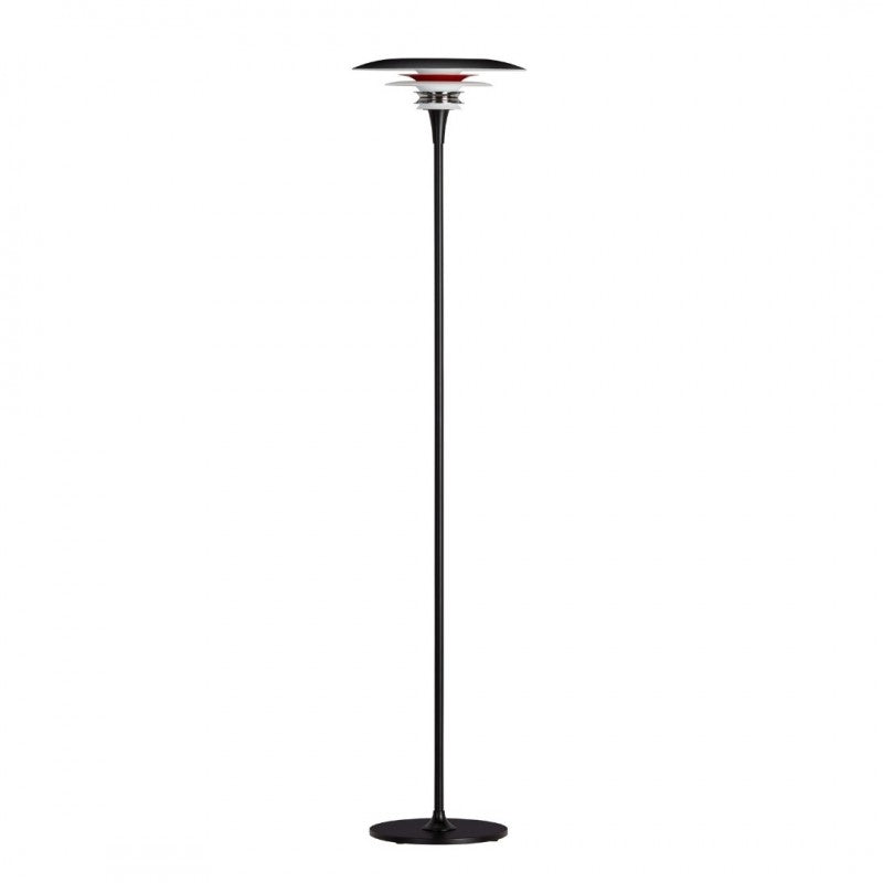 DIABLO - GULVLAMPE Ø30 - MAT SORT/BLANK RØD
