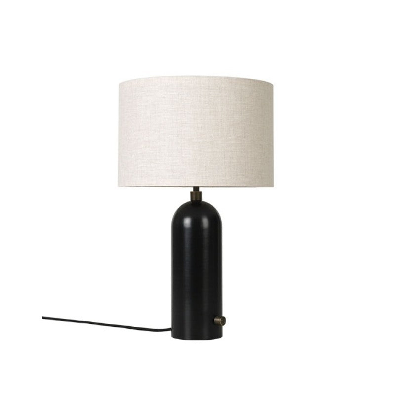 GRAVITY BORDLAMPE SORT STÅL CANVAS SKÆRM LILLE