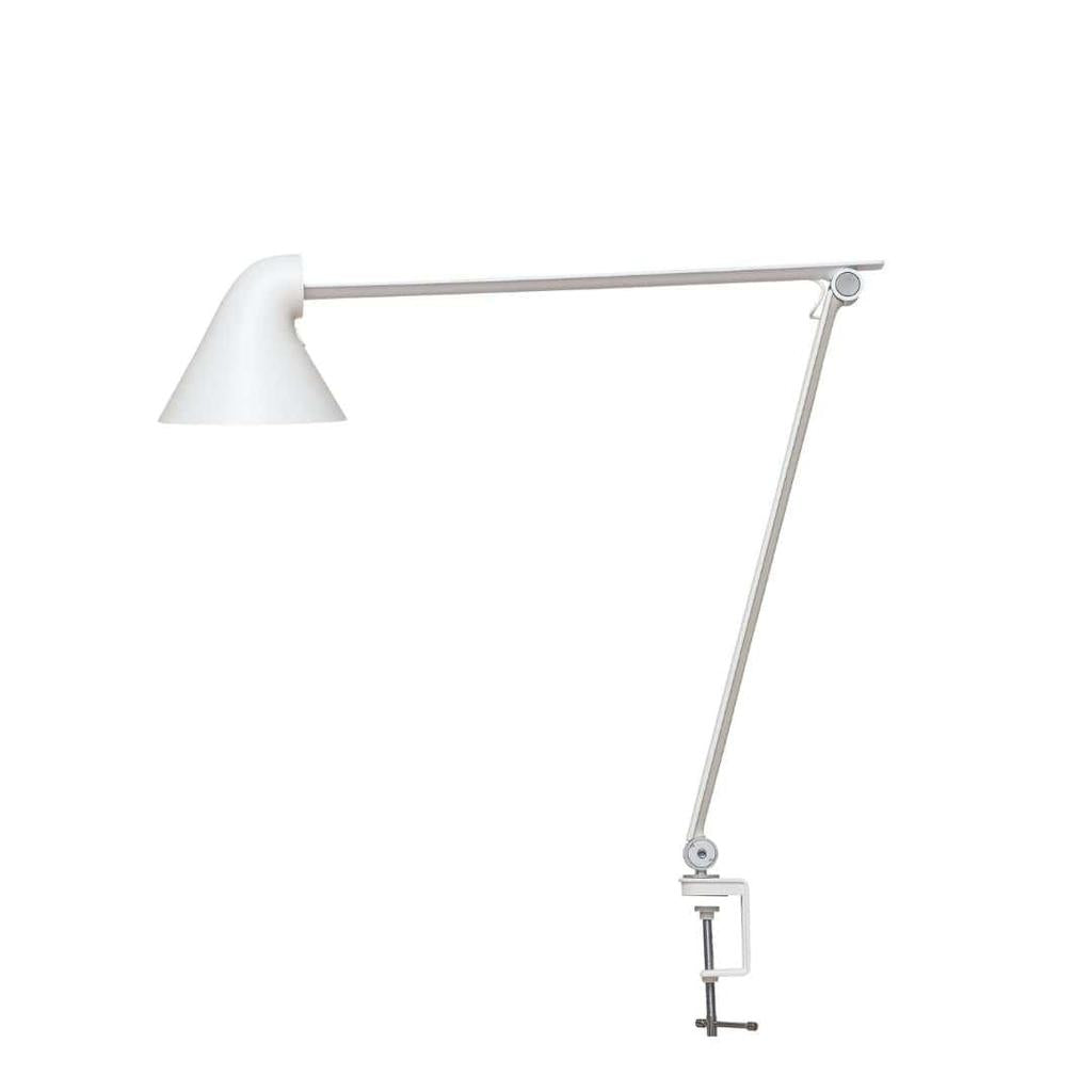 Njp Bord - Skrivebordslampe - Hvid Med Bordklemme 3000 K