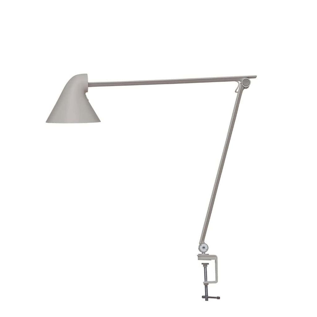 Njp Bord - Skrivebordslampe - Lys Grå Alu Med Bordklemme