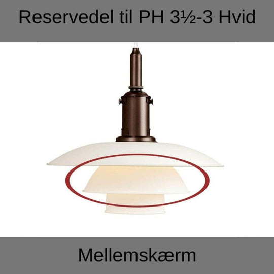 PH 3½-3 Mellemskærm Hvid - Reservedele