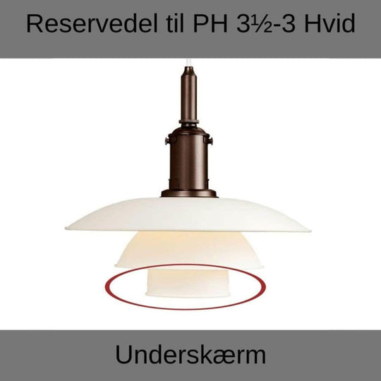 PH 3½-3 Underskærm Hvid - Reservedele