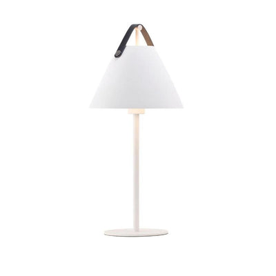 DFTP Strap Hvid Bordlampe - Nordisk elegance med læderdetaljer