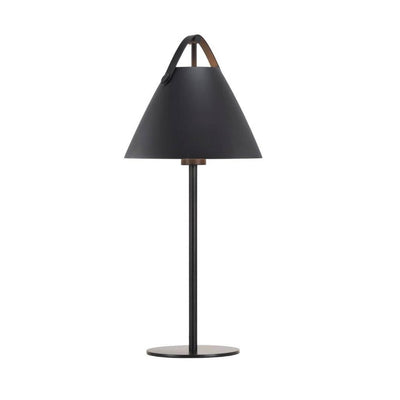 DFTP Strap Sort Bordlampe - Nordisk elegance med læderdetaljer