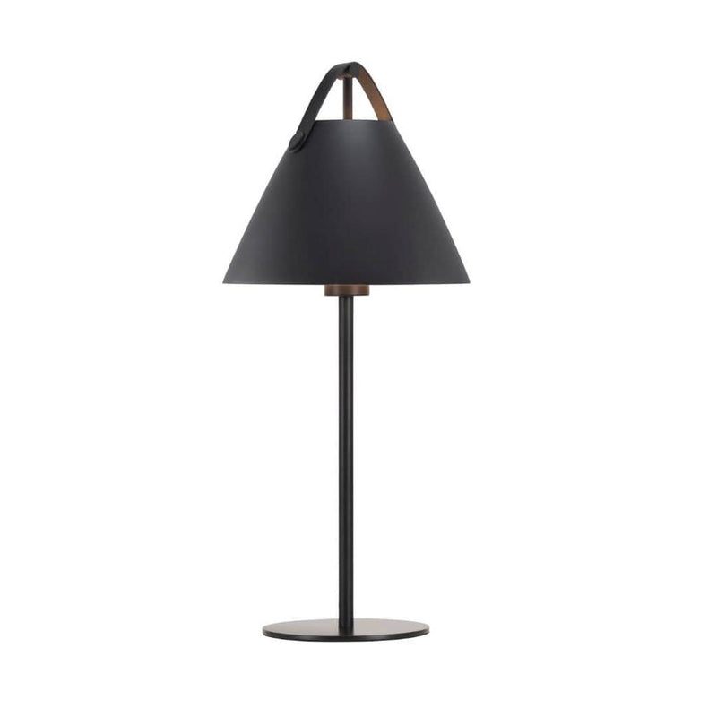 DFTP Strap Sort Bordlampe - Nordisk elegance med læderdetaljer