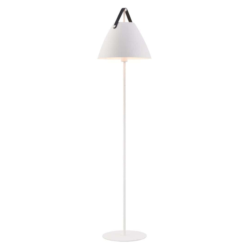 DFTP Strap Hvid Gulvlampe - Nordisk elegance med læderdetaljer