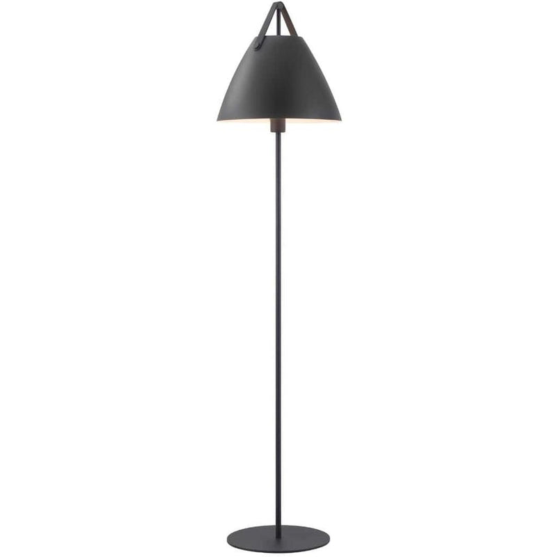DFTP Strap Sort Gulvlampe - Nordisk design med læderdetaljer