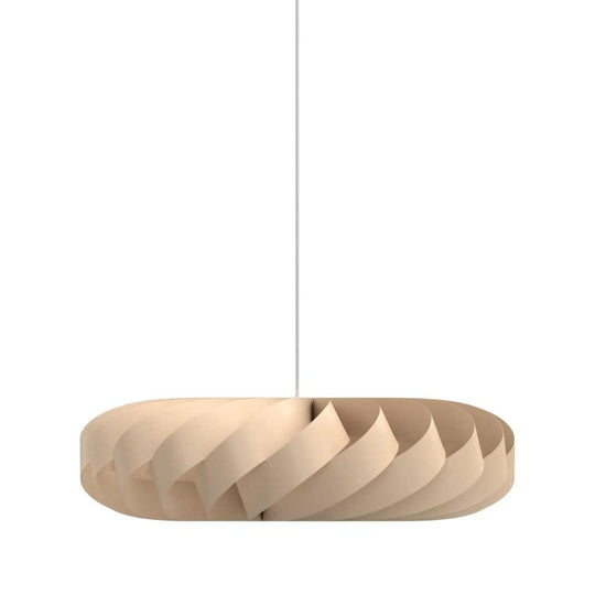 TR5 Pendel Ø80 – Naturlig Birk – Skulpturel lys i flydende form