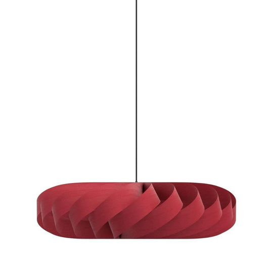 TR5 Pendel Ø80 – Skulpturel rød birk-lampe af Tom Rossau